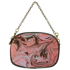 Pink Swirls Chain Purse (one Side) by kaleidomarblingart