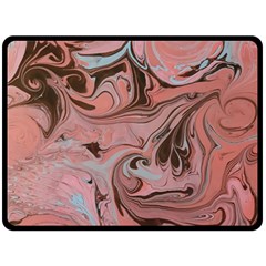 Pink Swirls Fleece Blanket (large)  by kaleidomarblingart