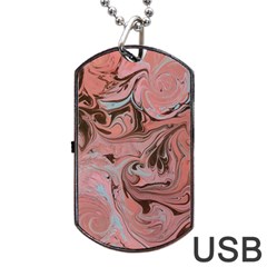 Pink swirls Dog Tag USB Flash (Two Sides)