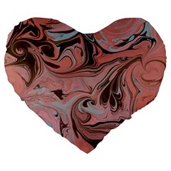 Pink swirls Large 19  Premium Heart Shape Cushions