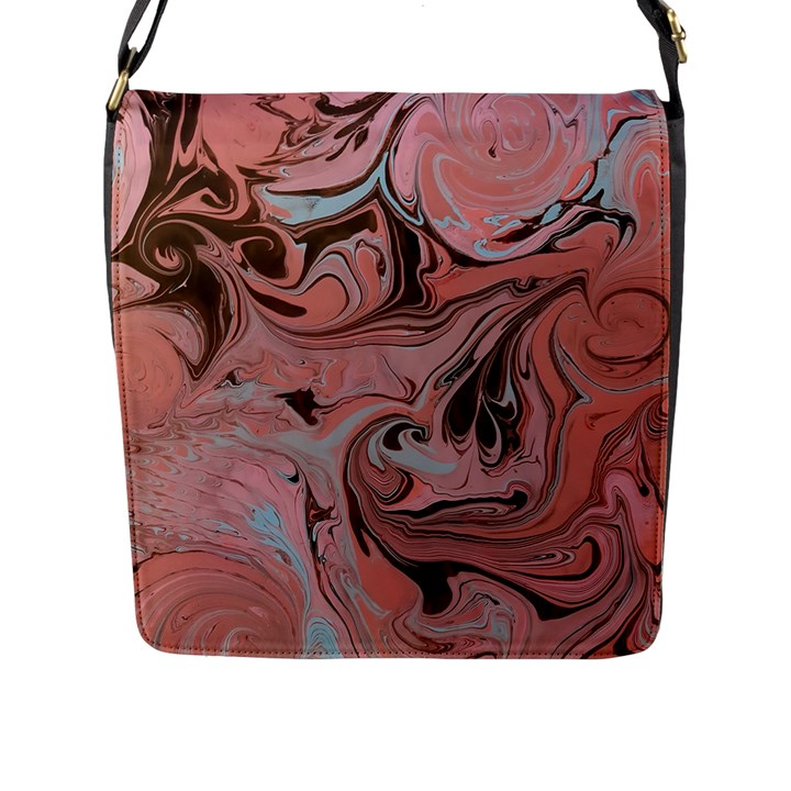 Pink swirls Flap Closure Messenger Bag (L)