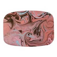 Pink Swirls Mini Square Pill Box by kaleidomarblingart