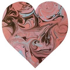 Pink swirls Wooden Puzzle Heart