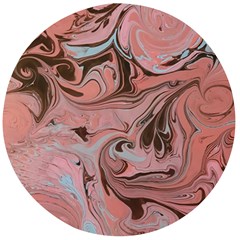 Pink Swirls Wooden Bottle Opener (round) by kaleidomarblingart