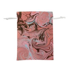 Pink Swirls Lightweight Drawstring Pouch (l) by kaleidomarblingart