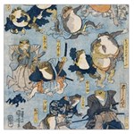 Famous heroes of the kabuki stage played by frogs  Large Satin Scarf (Square) Front