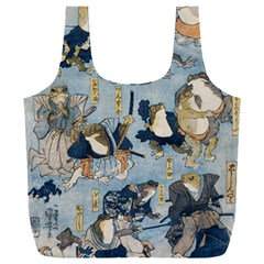 Famous Heroes Of The Kabuki Stage Played By Frogs  Full Print Recycle Bag (xxl) by Sobalvarro