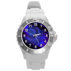 Uv Mandala Round Plastic Sport Watch (l) by MRNStudios