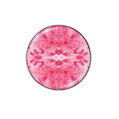 Pink Marbling Ornate Hat Clip Ball Marker by kaleidomarblingart