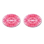 Pink Marbling Ornate Cufflinks (Oval) Front(Pair)