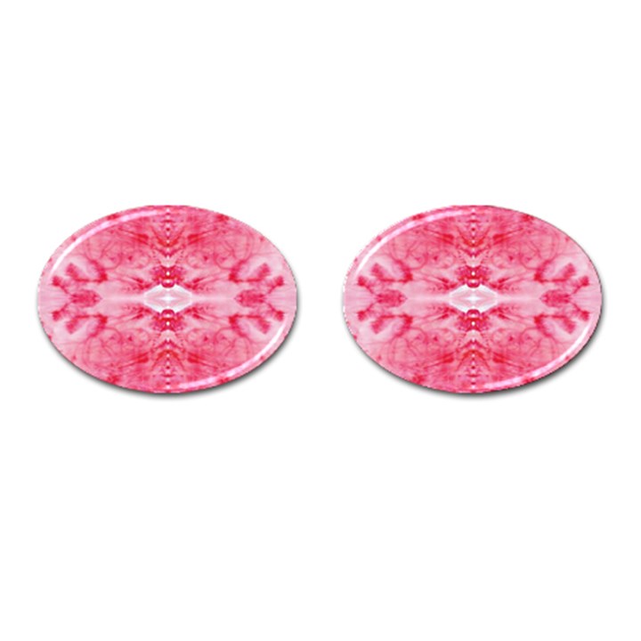 Pink Marbling Ornate Cufflinks (Oval)