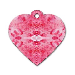 Pink Marbling Ornate Dog Tag Heart (one Side) by kaleidomarblingart