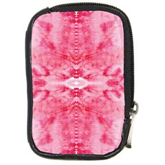 Pink Marbling Ornate Compact Camera Leather Case by kaleidomarblingart