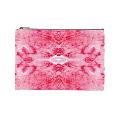 Pink Marbling Ornate Cosmetic Bag (large) by kaleidomarblingart