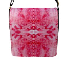 Pink Marbling Ornate Flap Closure Messenger Bag (l) by kaleidomarblingart