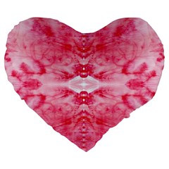 Pink Marbling Ornate Large 19  Premium Flano Heart Shape Cushions by kaleidomarblingart