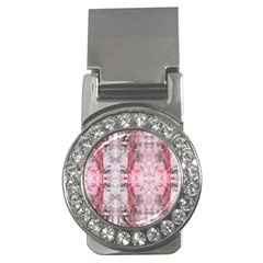 Pink On Grey I Repeats Money Clips (cz)  by kaleidomarblingart