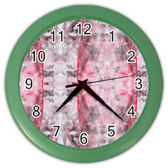 Pink On Grey I Repeats Color Wall Clock by kaleidomarblingart