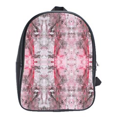 Pink On Grey I Repeats School Bag (large) by kaleidomarblingart