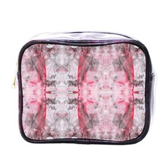 Pink On Grey I Repeats Mini Toiletries Bag (one Side) by kaleidomarblingart