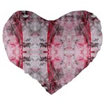 Pink On Grey I Repeats Large 19  Premium Heart Shape Cushions Back