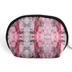 Pink On Grey I Repeats Accessory Pouch (medium) by kaleidomarblingart