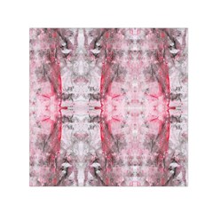 Pink On Grey I Repeats Small Satin Scarf (square) by kaleidomarblingart