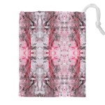 Pink On Grey I Repeats Drawstring Pouch (5XL) Front