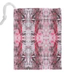 Pink On Grey I Repeats Drawstring Pouch (5XL) Back