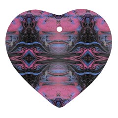 Grey Pink Module  Ornament (heart) by kaleidomarblingart