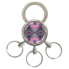 Grey Pink Module  3-ring Key Chain by kaleidomarblingart