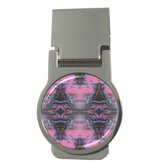 Grey Pink Module  Money Clips (round)  by kaleidomarblingart