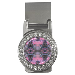 Grey Pink Module  Money Clips (cz)  by kaleidomarblingart