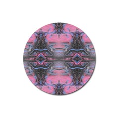 Grey Pink Module  Magnet 3  (round) by kaleidomarblingart