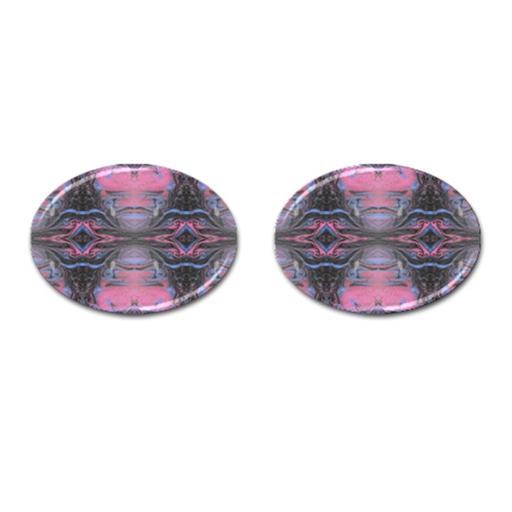 Grey Pink Module  Cufflinks (Oval)