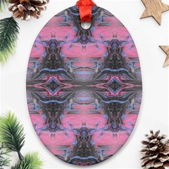 Grey Pink Module  Oval Ornament (two Sides) by kaleidomarblingart