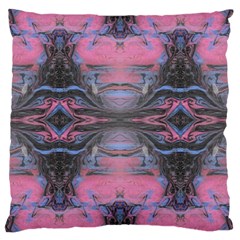 Grey Pink Module  Large Cushion Case (one Side) by kaleidomarblingart