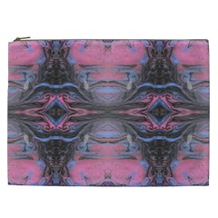 Grey Pink Module  Cosmetic Bag (xxl) by kaleidomarblingart