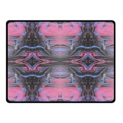 Grey Pink Module  Double Sided Fleece Blanket (small)  by kaleidomarblingart