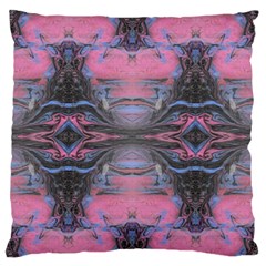 Grey Pink Module  Large Flano Cushion Case (two Sides) by kaleidomarblingart