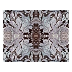 Turquoise Black Arabesque Repeats Double Sided Flano Blanket (Large) 