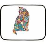 Flower Cat Double Sided Fleece Blanket (Mini)  35 x27  Blanket Back