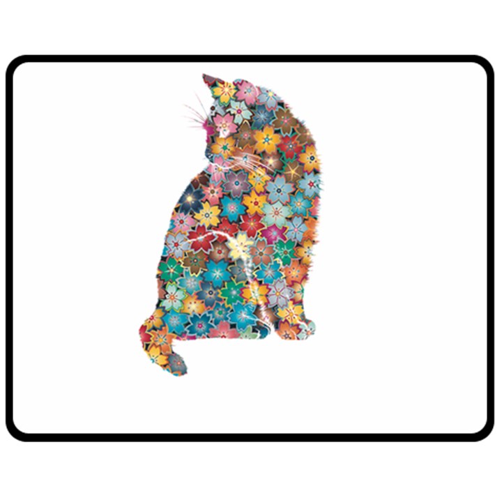 Flower Cat Fleece Blanket (Medium) 