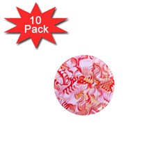 Cherry Blossom Cascades Abstract Floral Pattern Pink White  1  Mini Magnet (10 Pack)  by CrypticFragmentsDesign