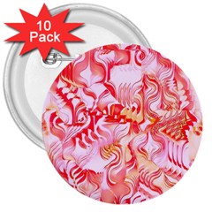 Cherry Blossom Cascades Abstract Floral Pattern Pink White  3  Buttons (10 Pack)  by CrypticFragmentsDesign