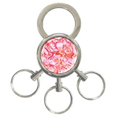 Cherry Blossom Cascades Abstract Floral Pattern Pink White  3-ring Key Chain by CrypticFragmentsDesign