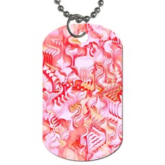 Cherry Blossom Cascades Abstract Floral Pattern Pink White  Dog Tag (two Sides) by CrypticFragmentsDesign