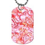 Cherry Blossom Cascades Abstract Floral Pattern Pink White  Dog Tag (Two Sides) Front