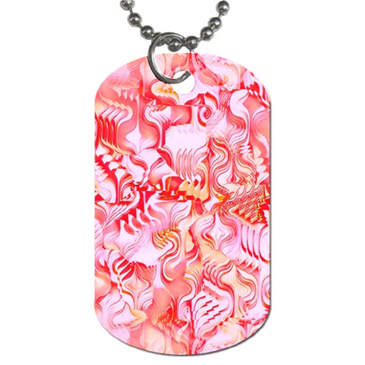 Cherry Blossom Cascades Abstract Floral Pattern Pink White  Dog Tag (Two Sides)