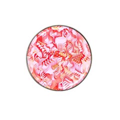 Cherry Blossom Cascades Abstract Floral Pattern Pink White  Hat Clip Ball Marker by CrypticFragmentsDesign